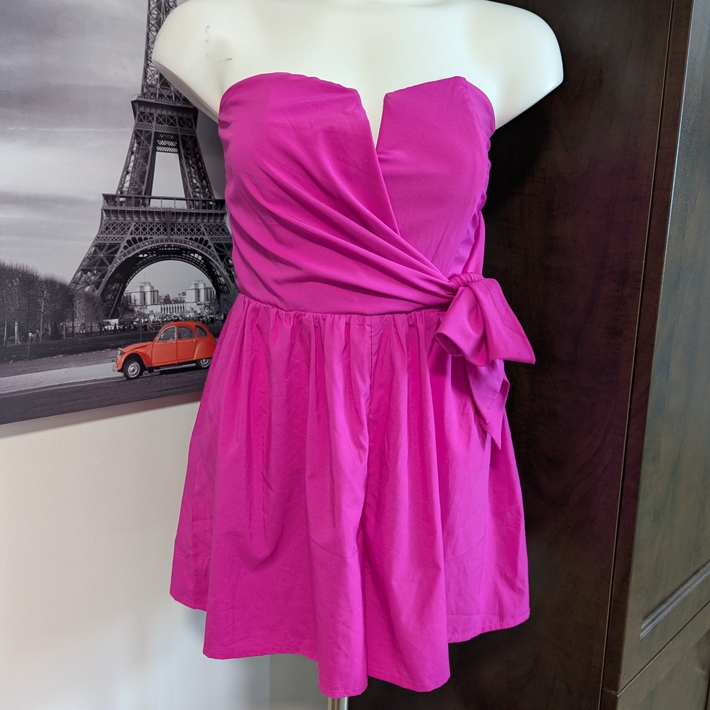 Mustard Seed Fuchsia Strapless Romper